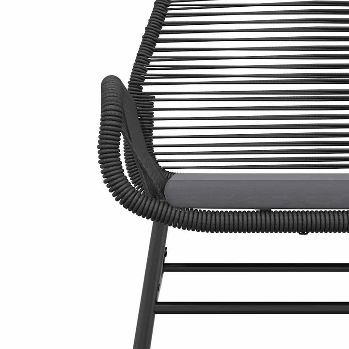 3 dele spisebordssæt til haven m. hynder polyrattan glas sort