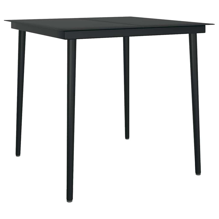 3 dele spisebordssæt til haven m. hynder polyrattan glas sort