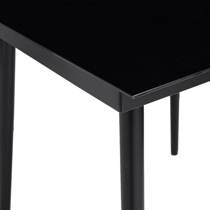 3 dele spisebordssæt til haven m. hynder polyrattan glas sort