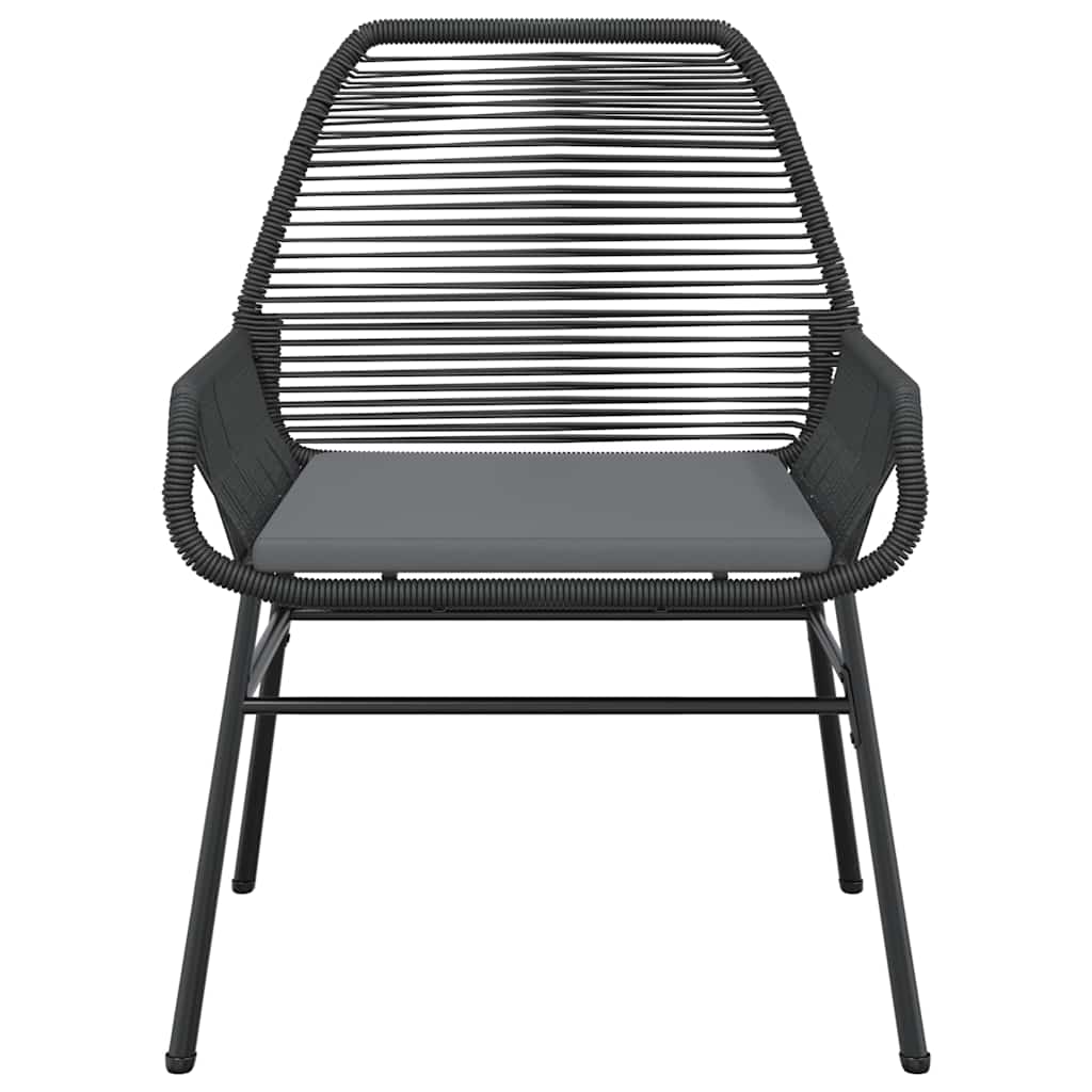 5 dele spisebordssæt til haven m. hynder polyrattan glas sort