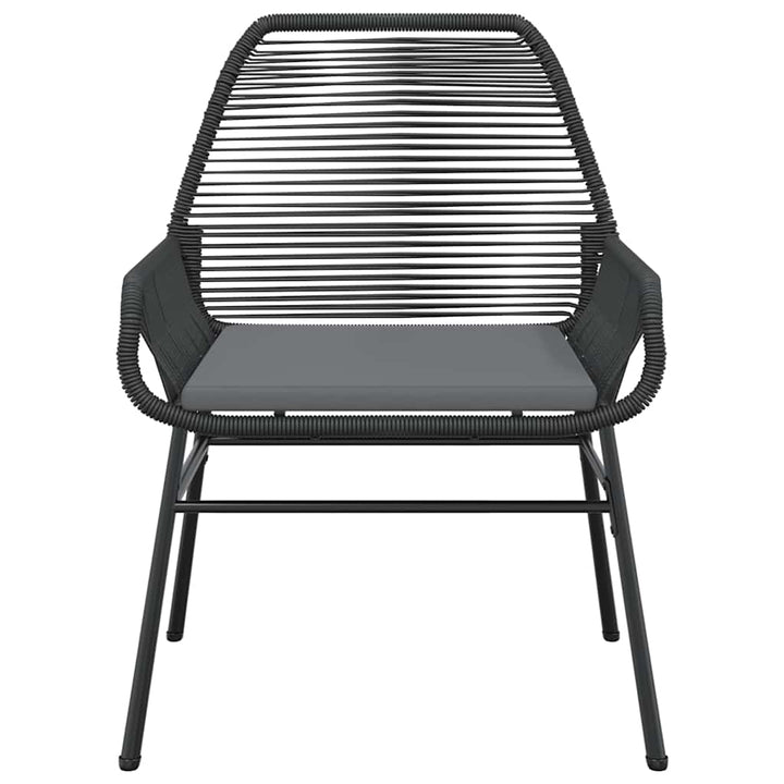 5 dele spisebordssæt til haven m. hynder polyrattan glas sort