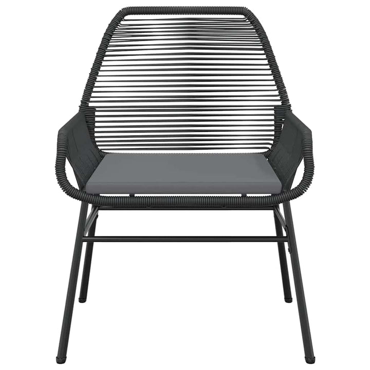 5 dele spisebordssæt til haven m. hynder polyrattan glas sort