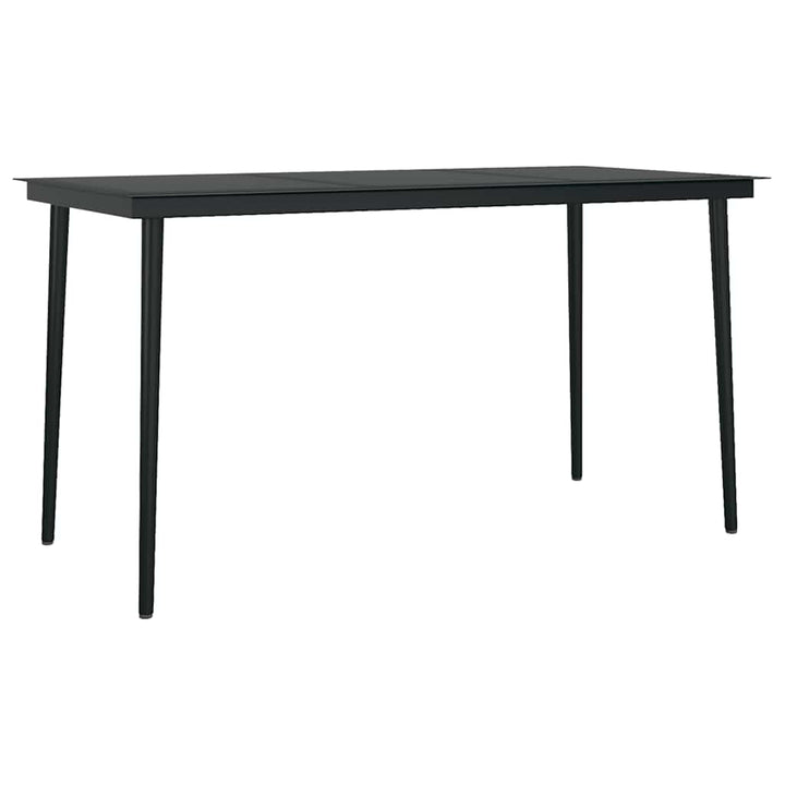 5 dele spisebordssæt til haven m. hynder polyrattan glas sort