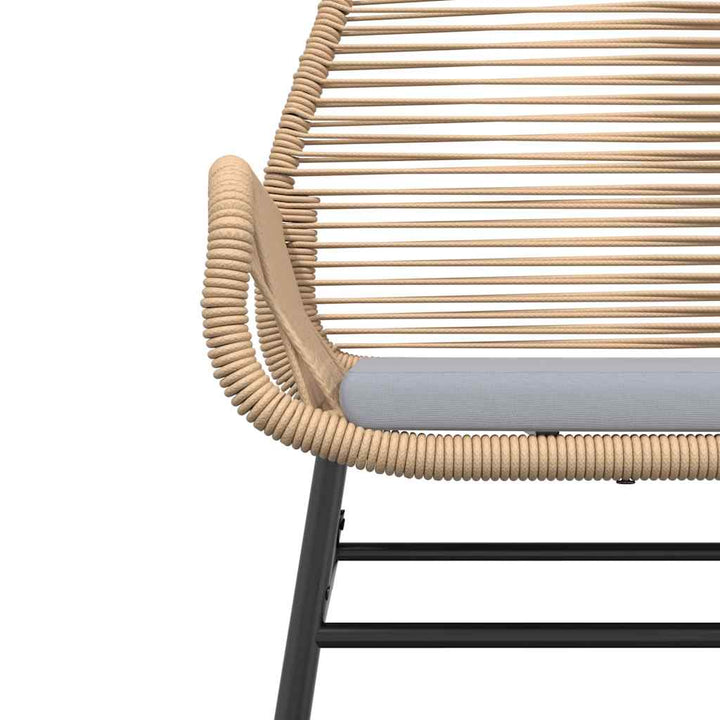 5 dele spisebordssæt til haven m. hynder polyrattan glas brun