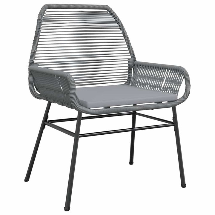 5 dele spisebordssæt til haven med hynder polyrattan glas grå