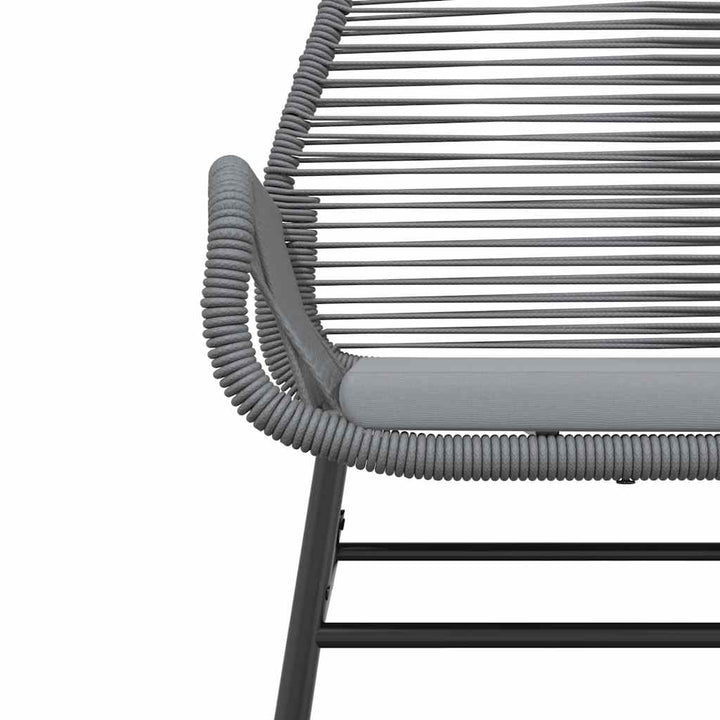 5 dele spisebordssæt til haven med hynder polyrattan glas grå