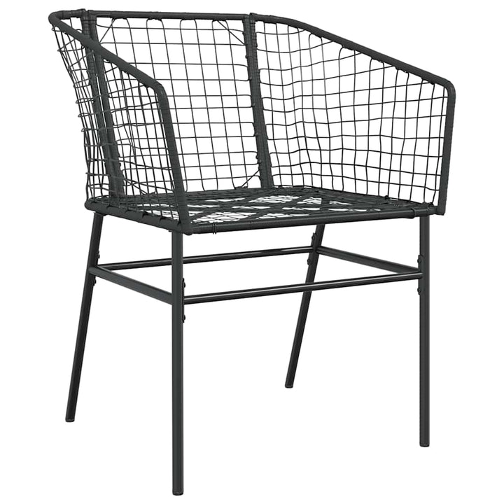 3 dele spisebordssæt til haven polyrattan glas sort