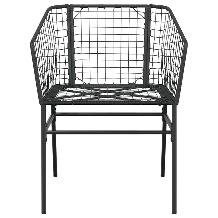 3 dele spisebordssæt til haven polyrattan glas sort