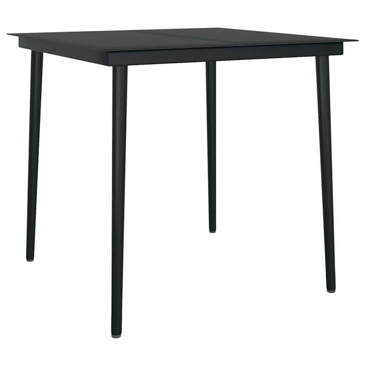 3 dele spisebordssæt til haven polyrattan glas sort