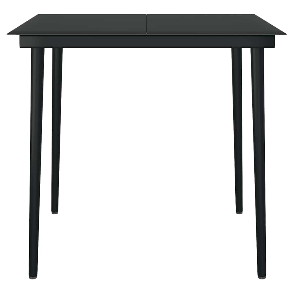 3 dele spisebordssæt til haven polyrattan glas sort