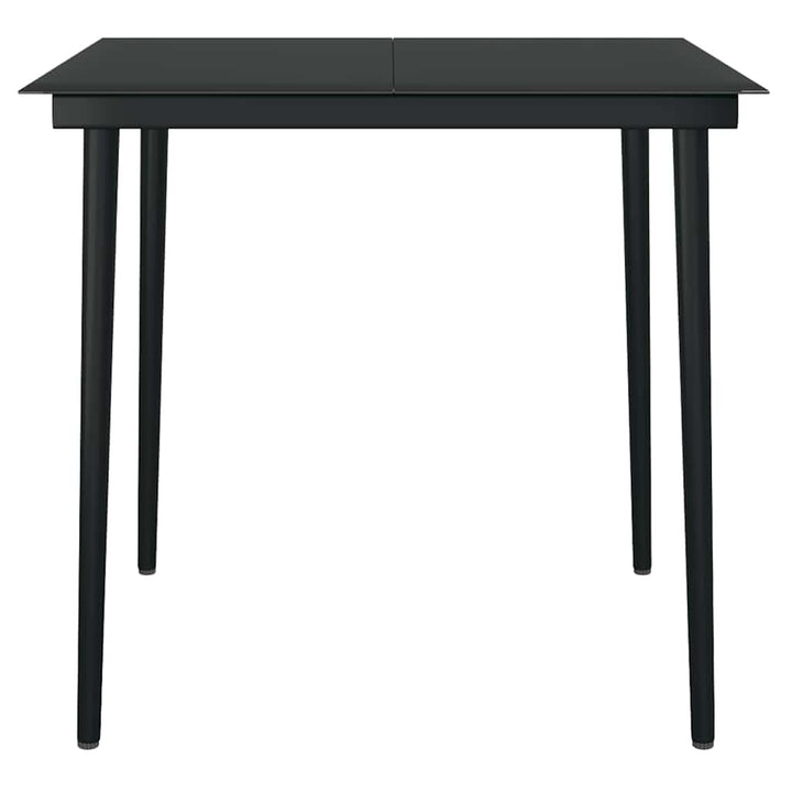 3 dele spisebordssæt til haven polyrattan glas sort