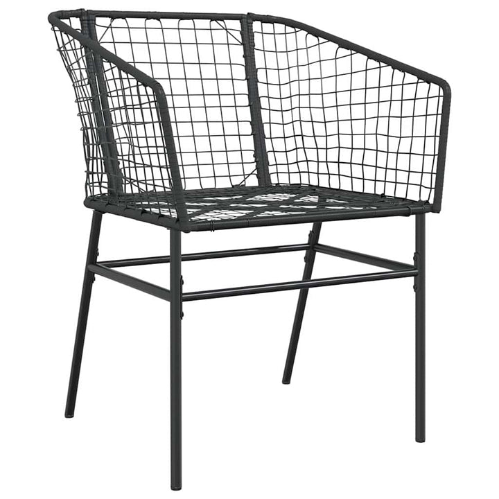 5 dele spisebordssæt til haven polyrattan glas sort
