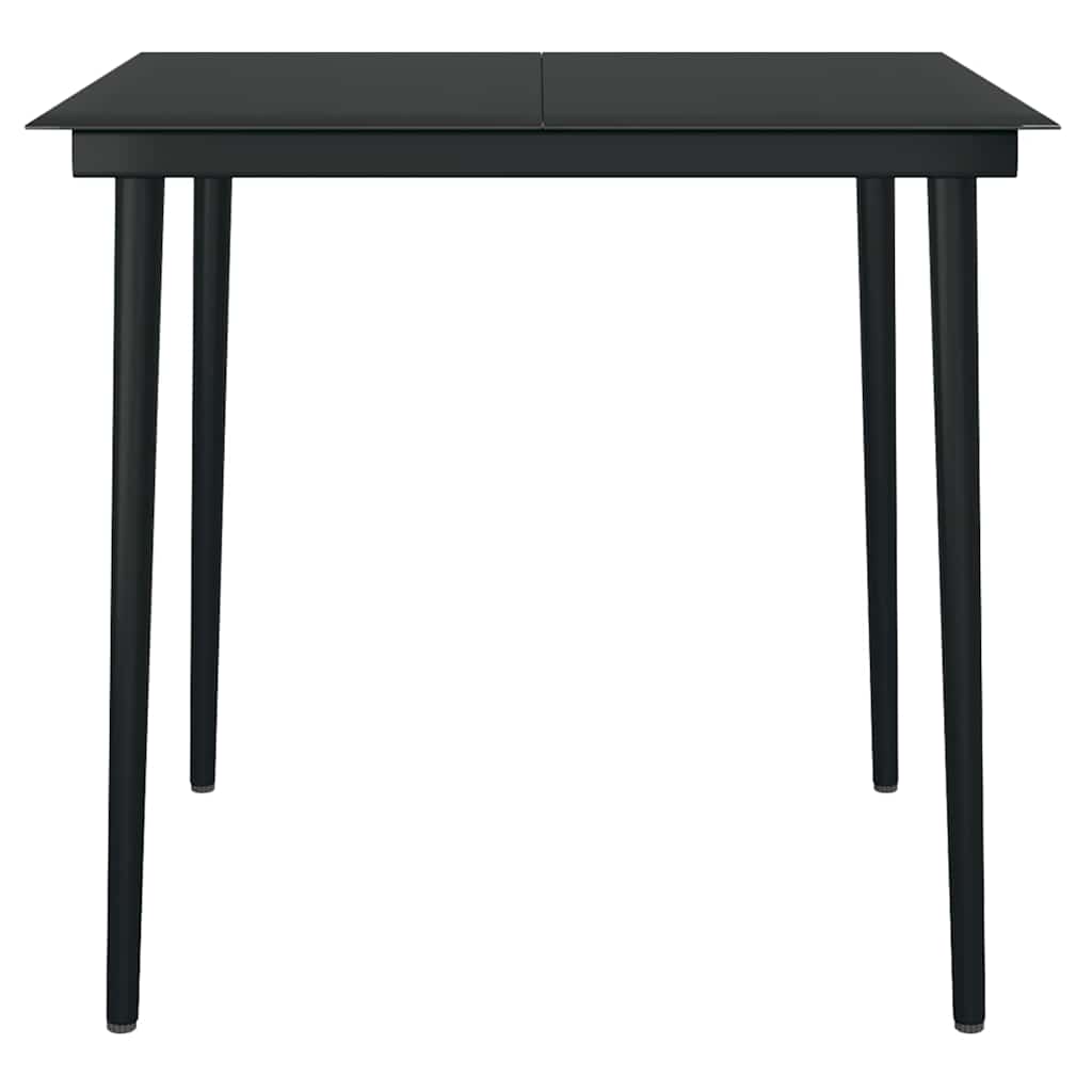 5 dele spisebordssæt til haven polyrattan glas sort