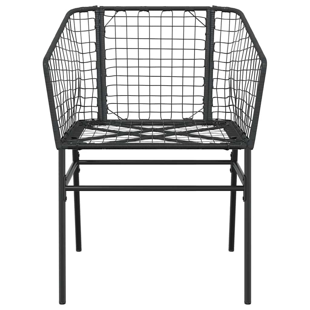 5 dele spisebordssæt til haven polyrattan glas sort