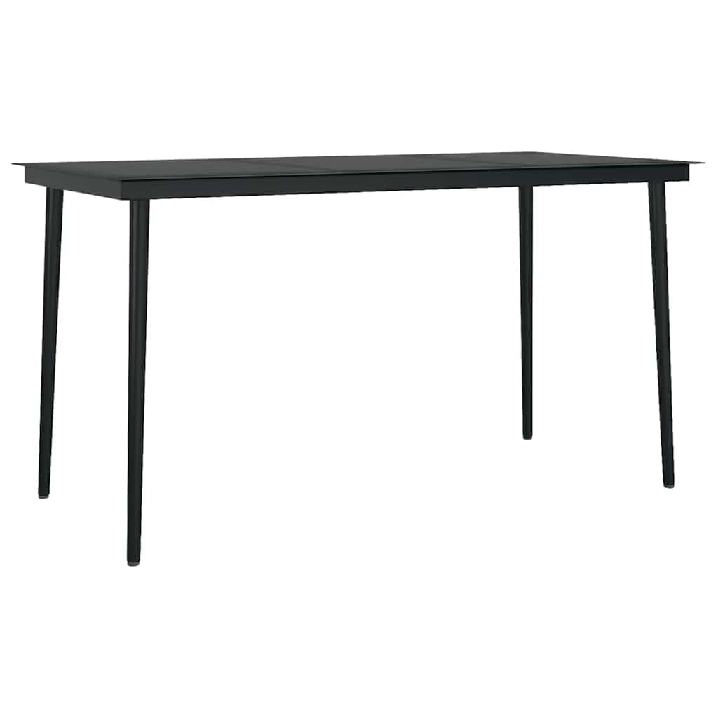 5 dele spisebordssæt til haven polyrattan glas sort