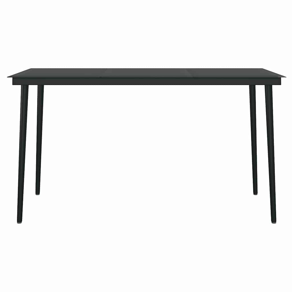 5 dele spisebordssæt til haven polyrattan glas sort