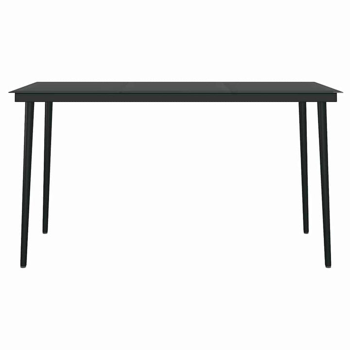 5 dele spisebordssæt til haven polyrattan glas sort