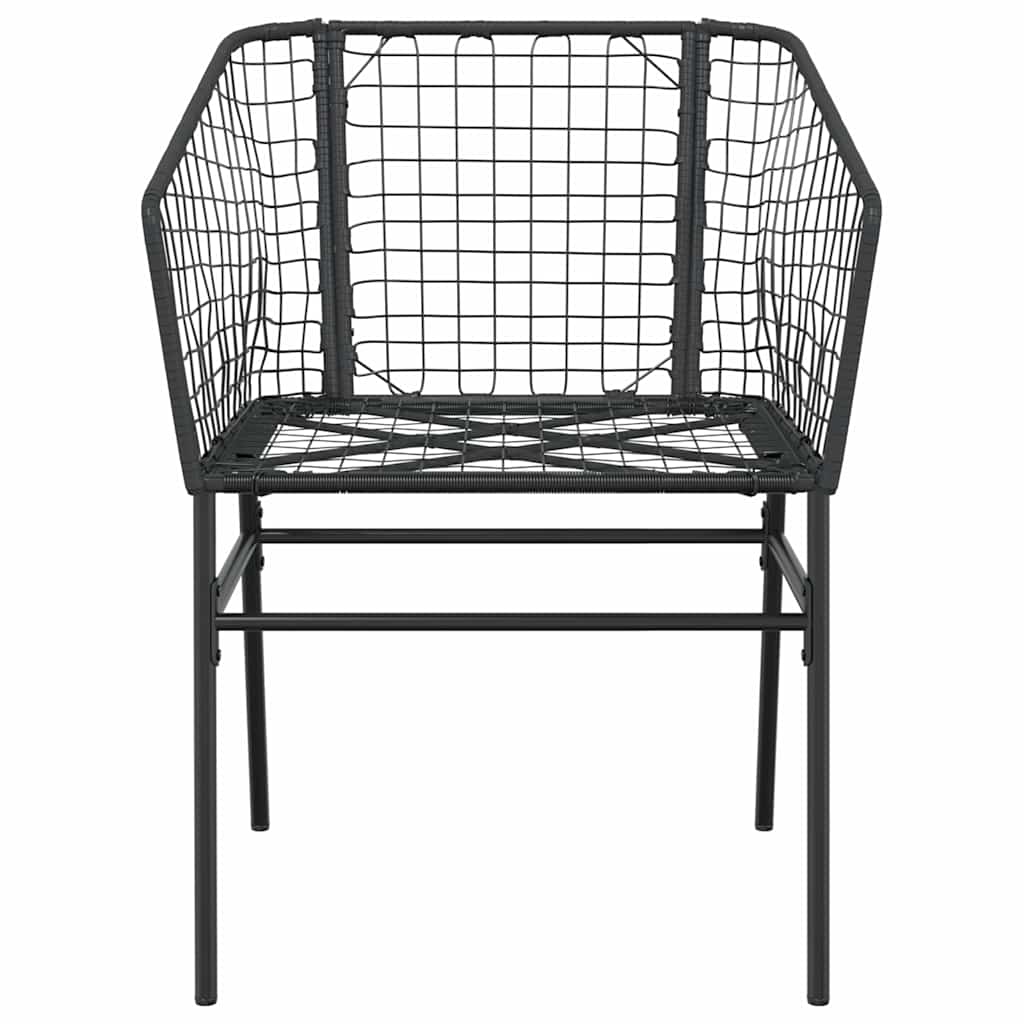 9 dele spisebordssæt til haven polyrattan glas sort