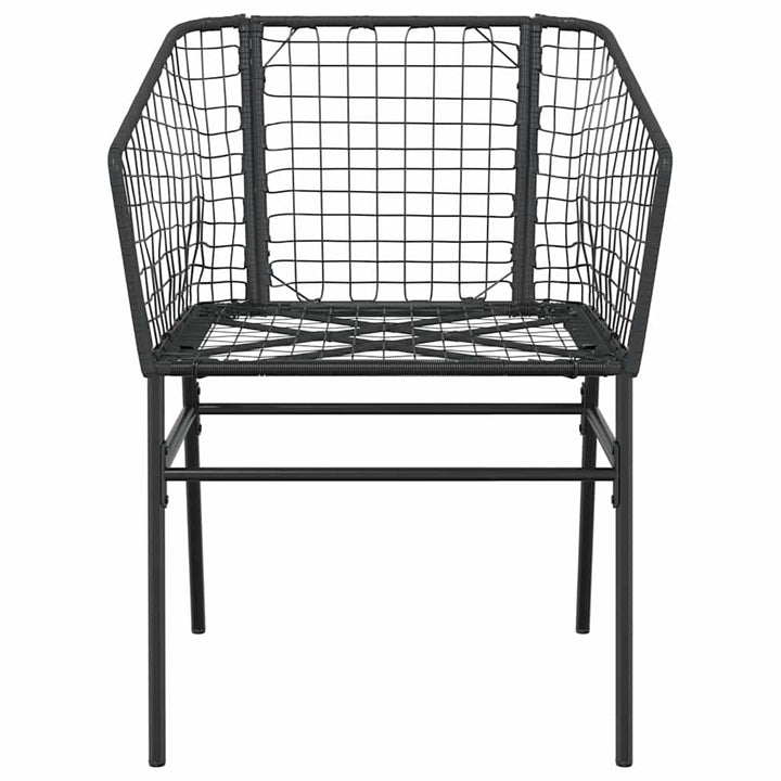 9 dele spisebordssæt til haven polyrattan glas sort