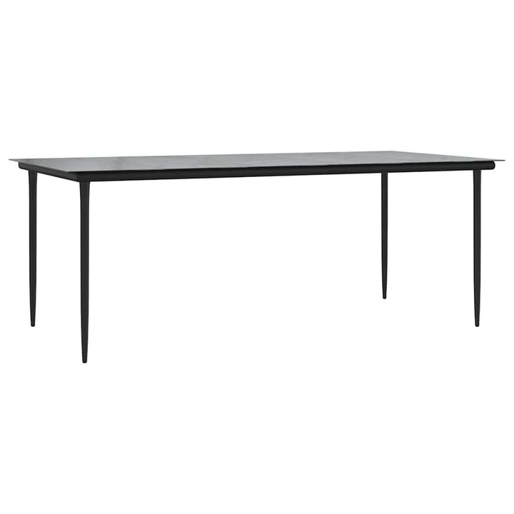 9 dele spisebordssæt til haven polyrattan glas sort