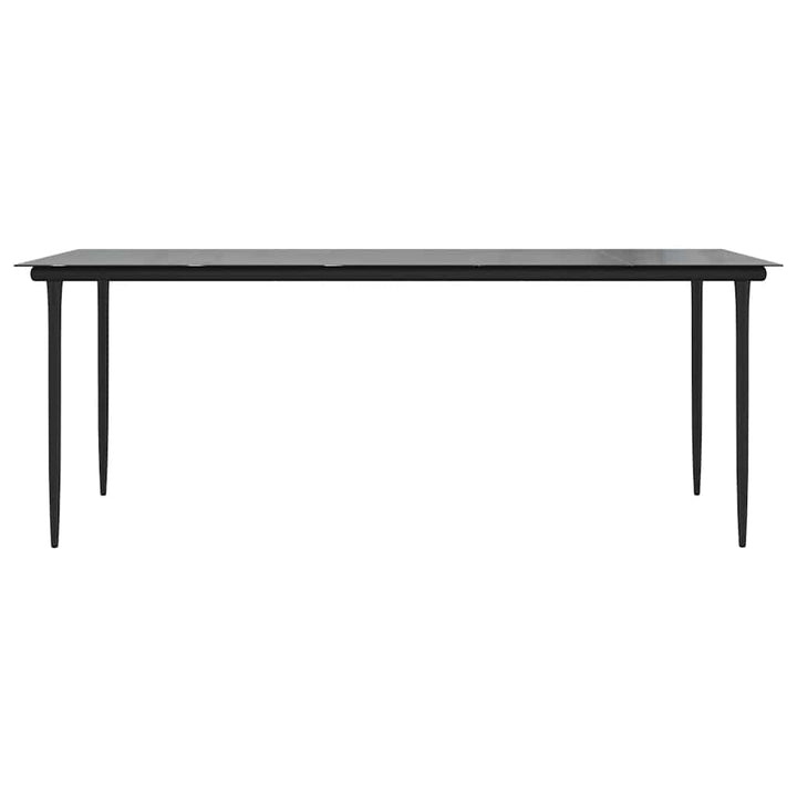 9 dele spisebordssæt til haven polyrattan glas sort