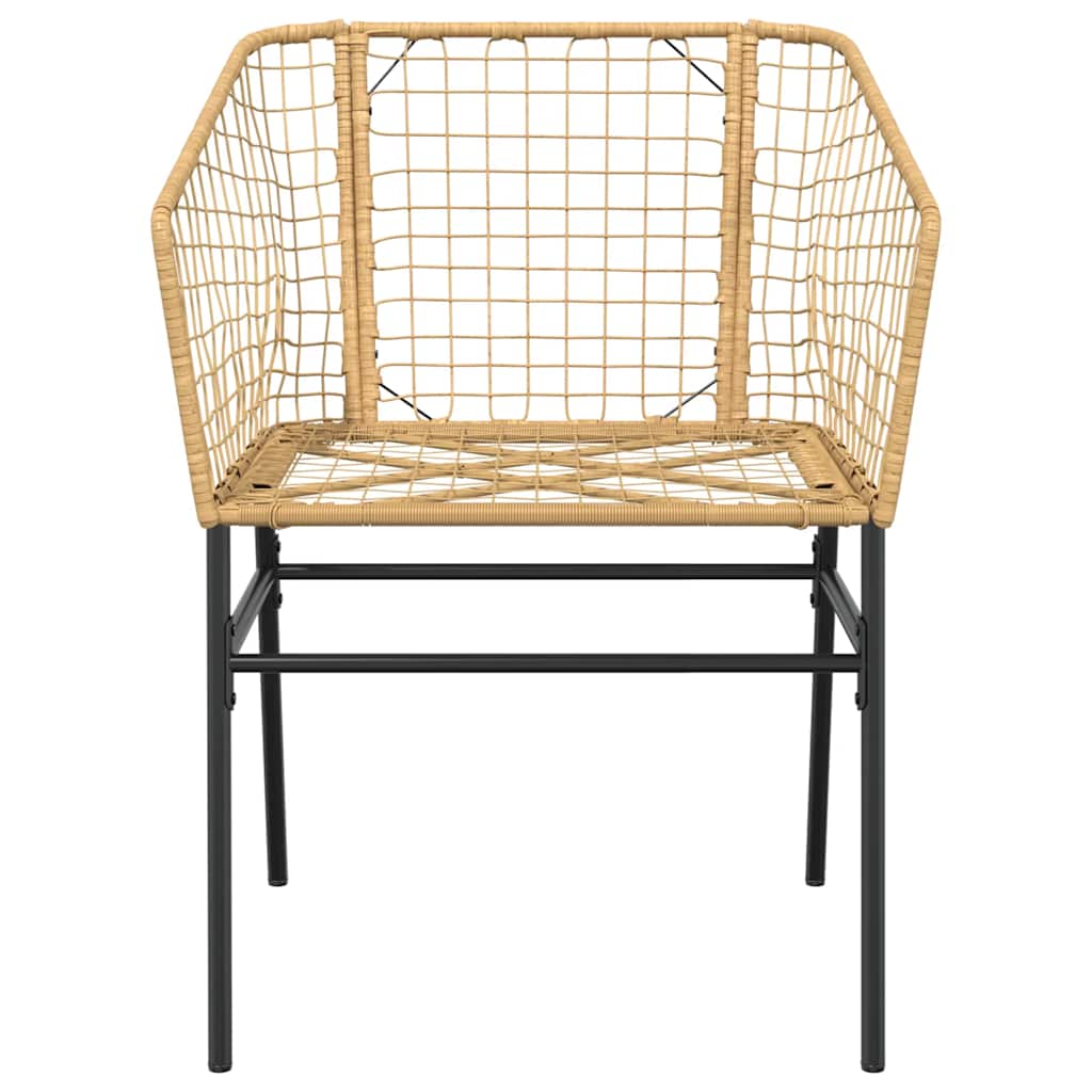 3 dele spisebordssæt til haven polyrattan glas brun