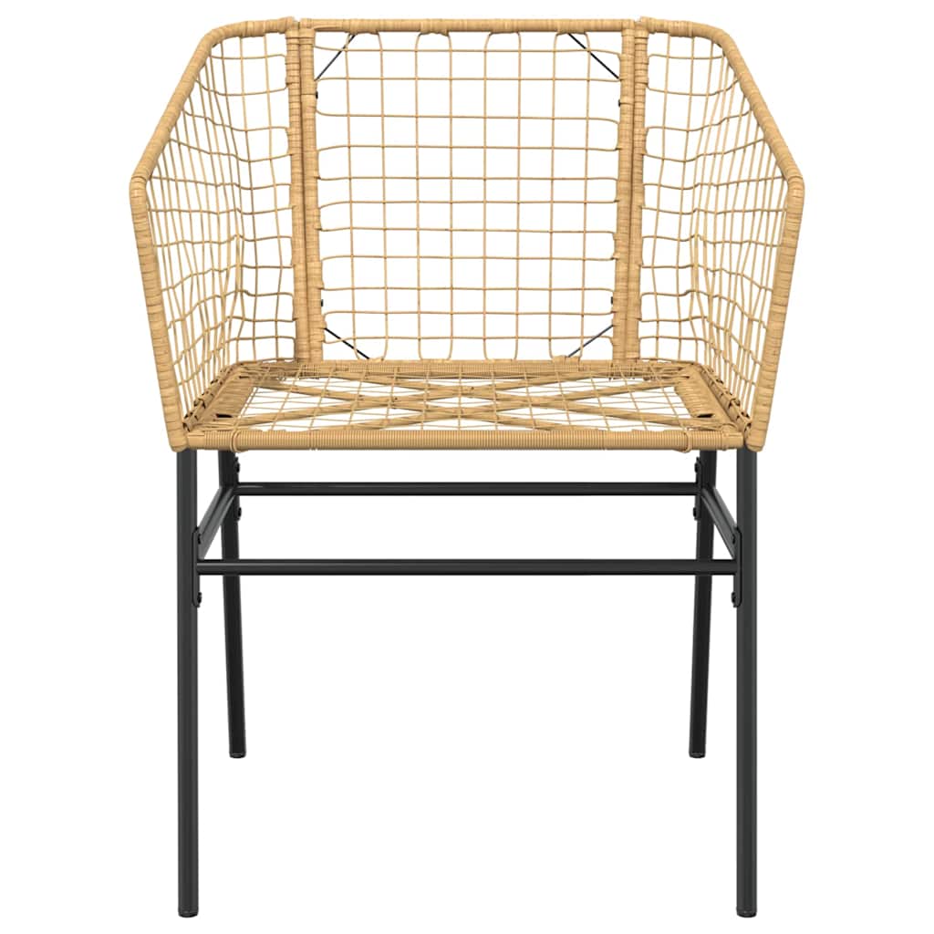 7 dele spisebordssæt til haven polyrattan glas brun