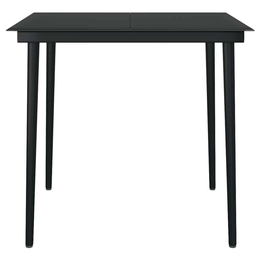 3 dele spisebordssæt til haven m. hynder polyrattan glas sort