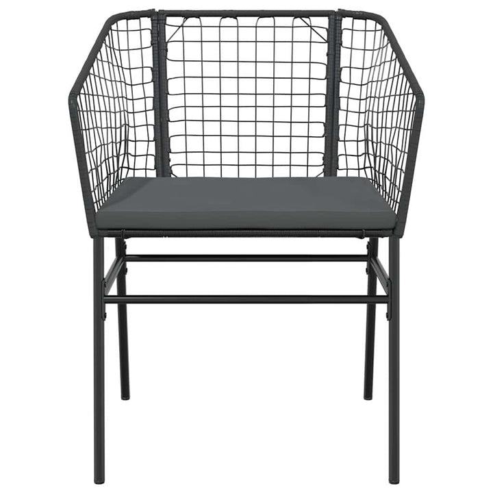 5 dele spisebordssæt til haven m. hynder polyrattan glas sort