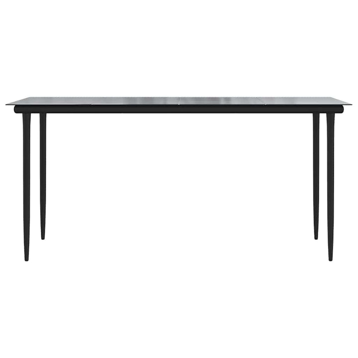 5 dele spisebordssæt til haven m. hynder polyrattan glas sort