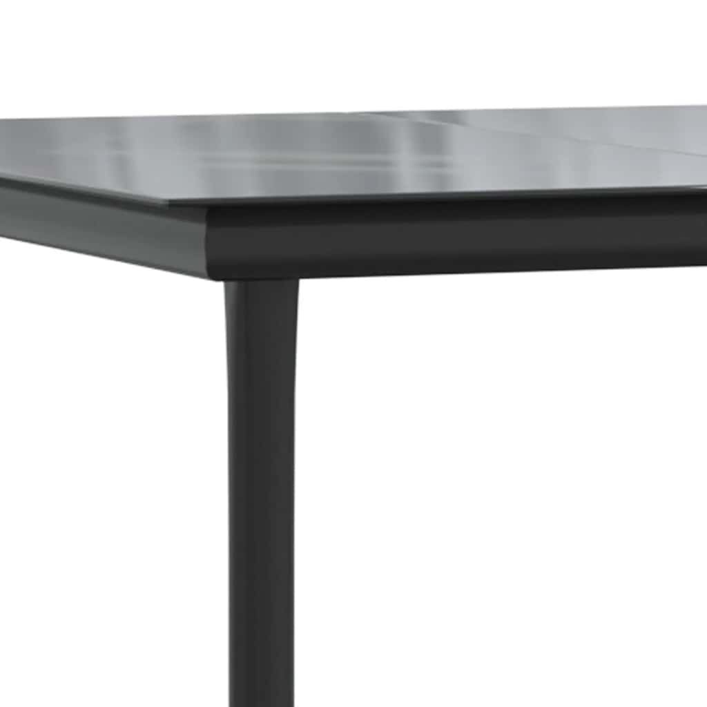 5 dele spisebordssæt til haven m. hynder polyrattan glas sort