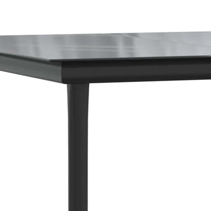 5 dele spisebordssæt til haven m. hynder polyrattan glas sort