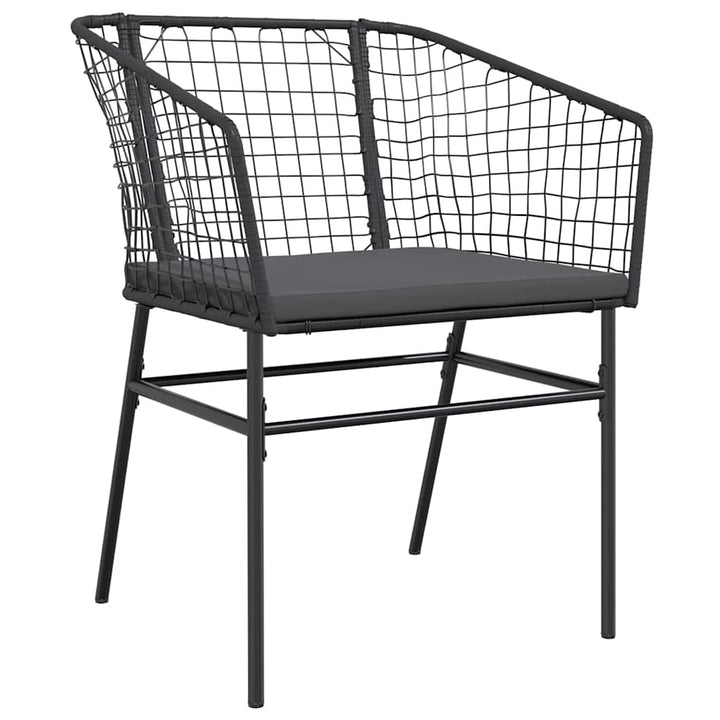 7 dele spisebordssæt til haven m. hynder polyrattan glas sort