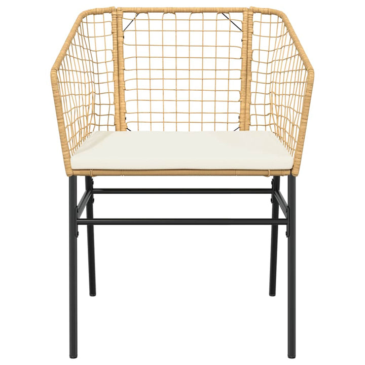 3 dele spisebordssæt til haven m. hynder polyrattan glas brun