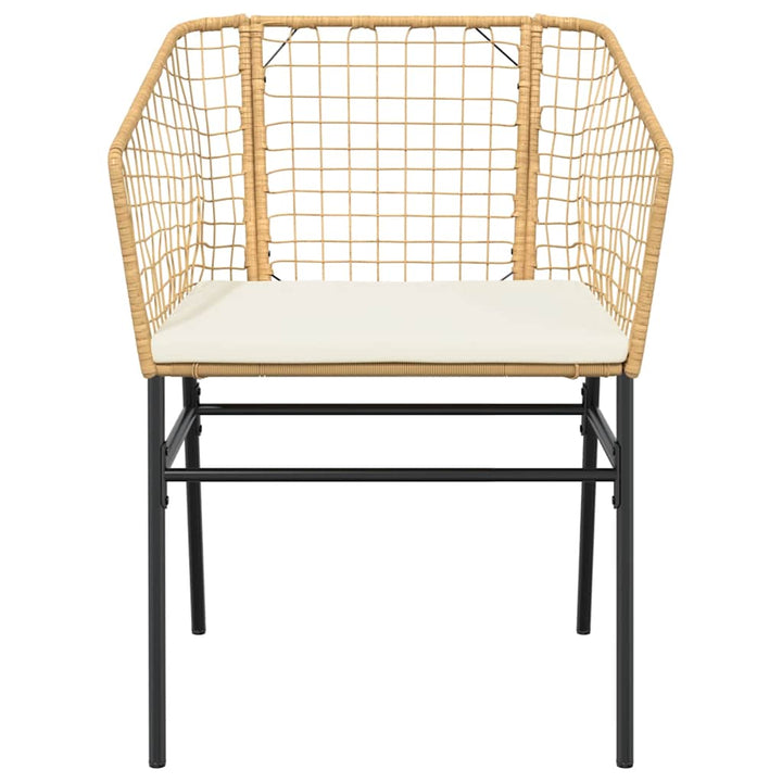 5 dele spisebordssæt til haven m. hynder polyrattan glas brun