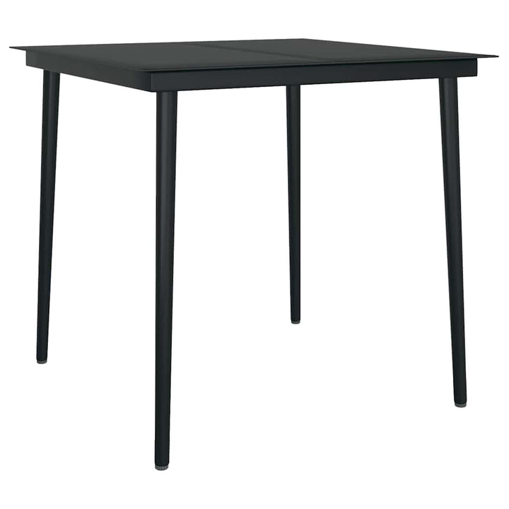 3 dele spisebordssæt til haven m. hynder polyrattan glas sort