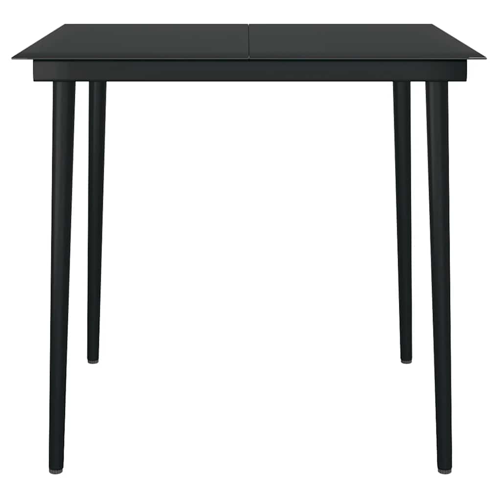 3 dele spisebordssæt til haven m. hynder polyrattan glas sort