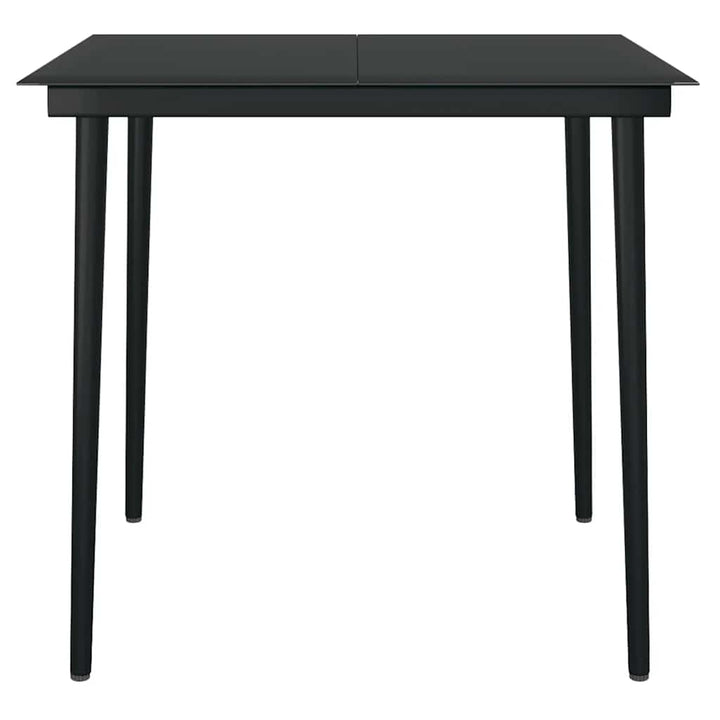 3 dele spisebordssæt til haven m. hynder polyrattan glas sort