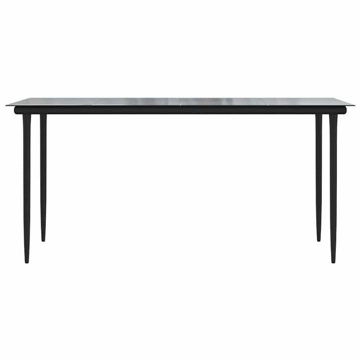 5 dele spisebordssæt til haven m. hynder polyrattan glas sort