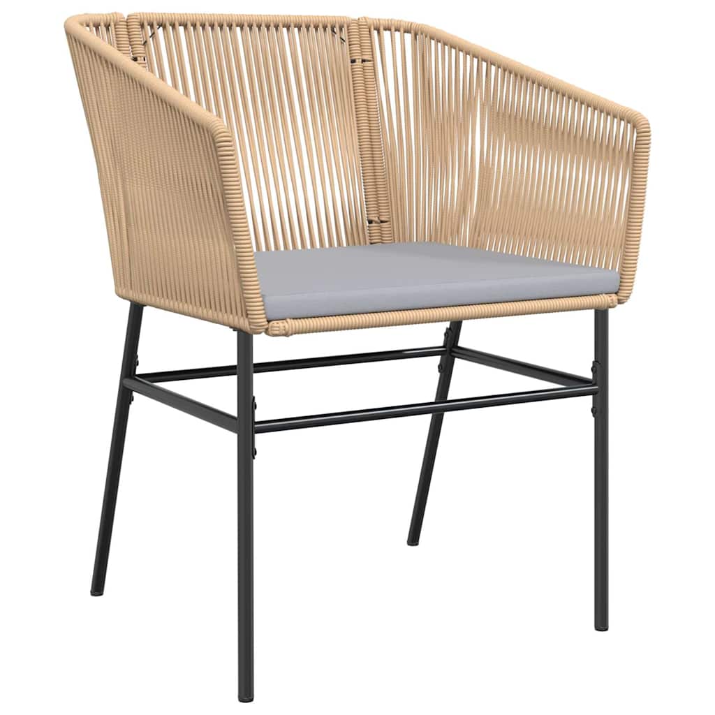 5 dele spisebordssæt til haven m. hynder polyrattan glas brun