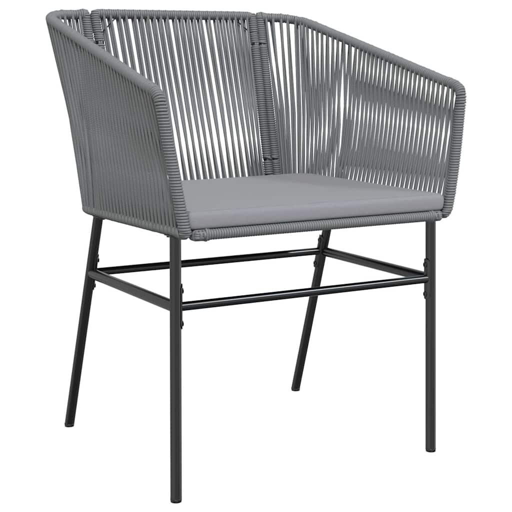 5 dele spisebordssæt til haven med hynder polyrattan glas grå