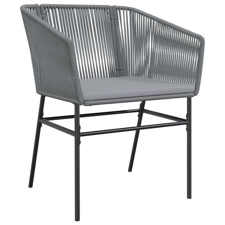 5 dele spisebordssæt til haven med hynder polyrattan glas grå