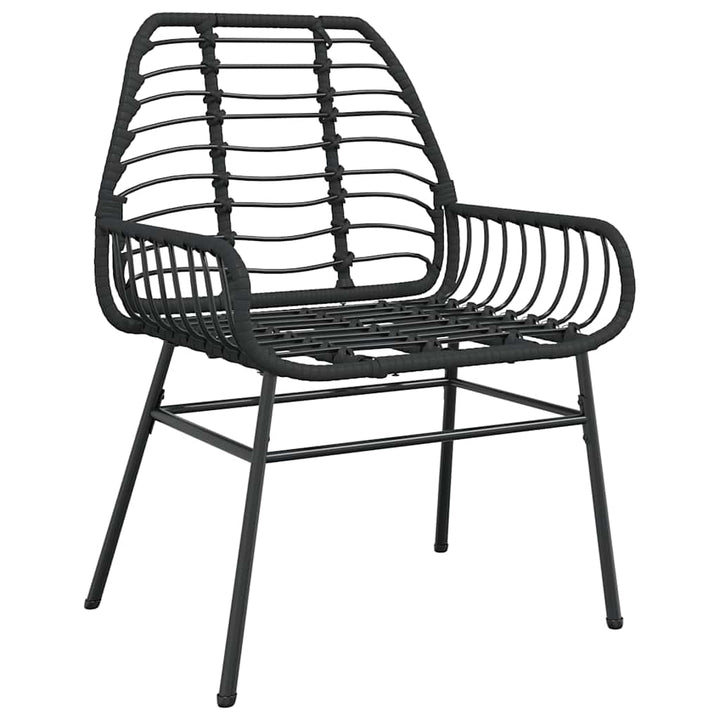 3 dele spisebordssæt til haven polyrattan glas sort