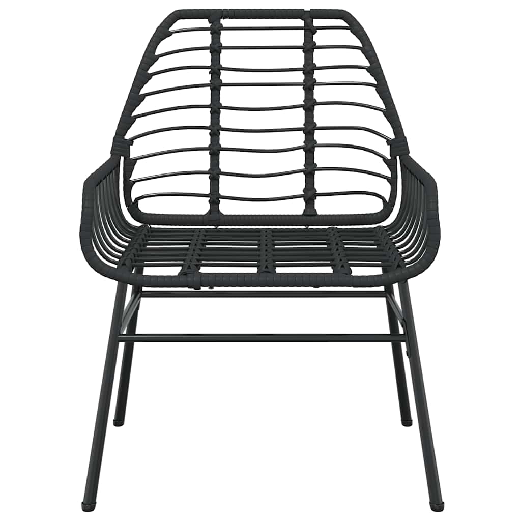 3 dele spisebordssæt til haven polyrattan glas sort