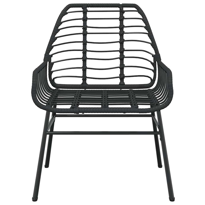3 dele spisebordssæt til haven polyrattan glas sort