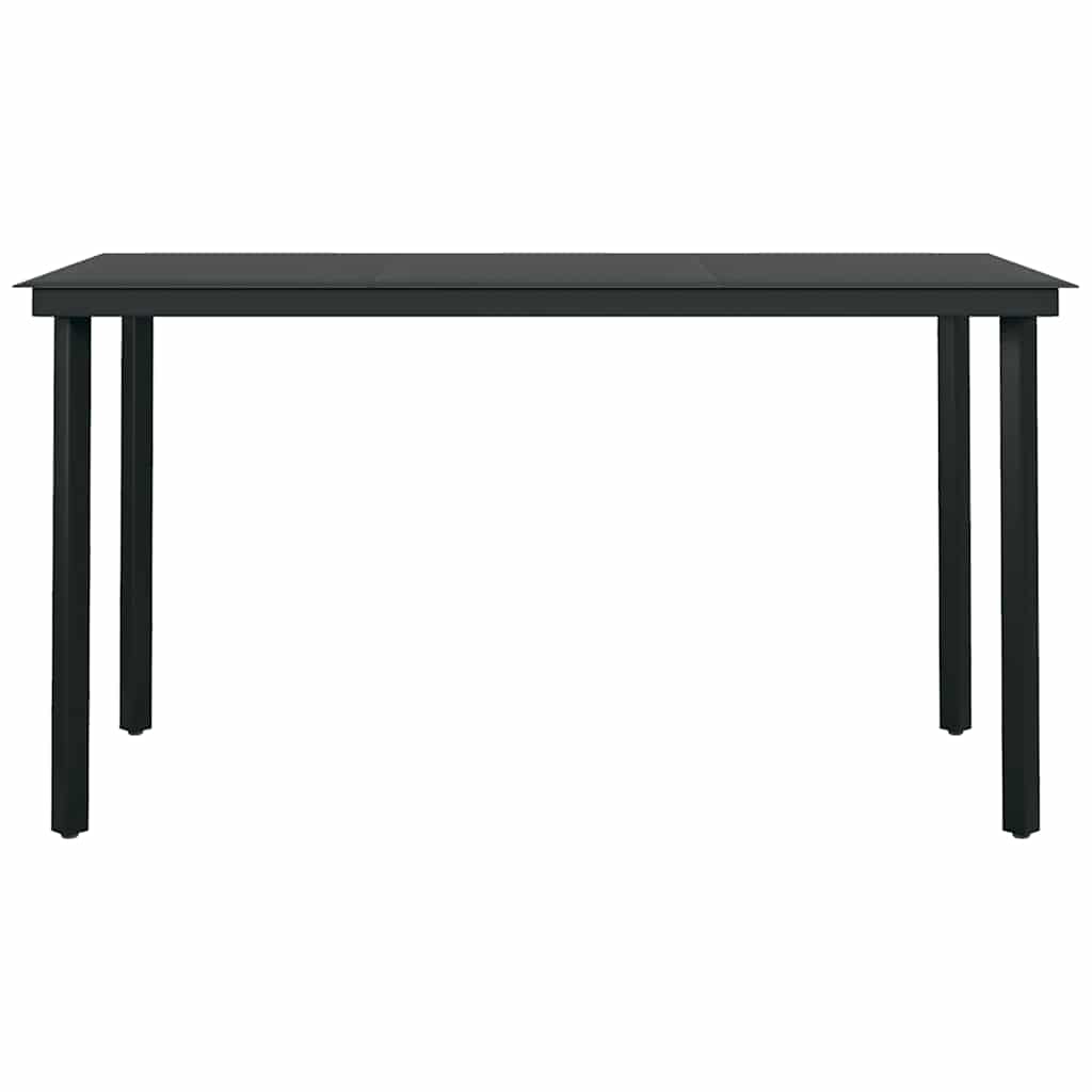5 dele spisebordssæt til haven polyrattan glas sort
