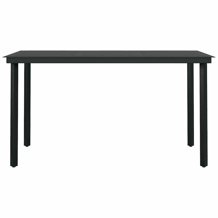 5 dele spisebordssæt til haven polyrattan glas sort