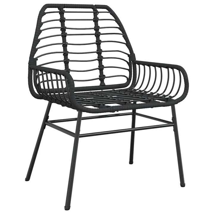 5 dele spisebordssæt til haven polyrattan glas sort