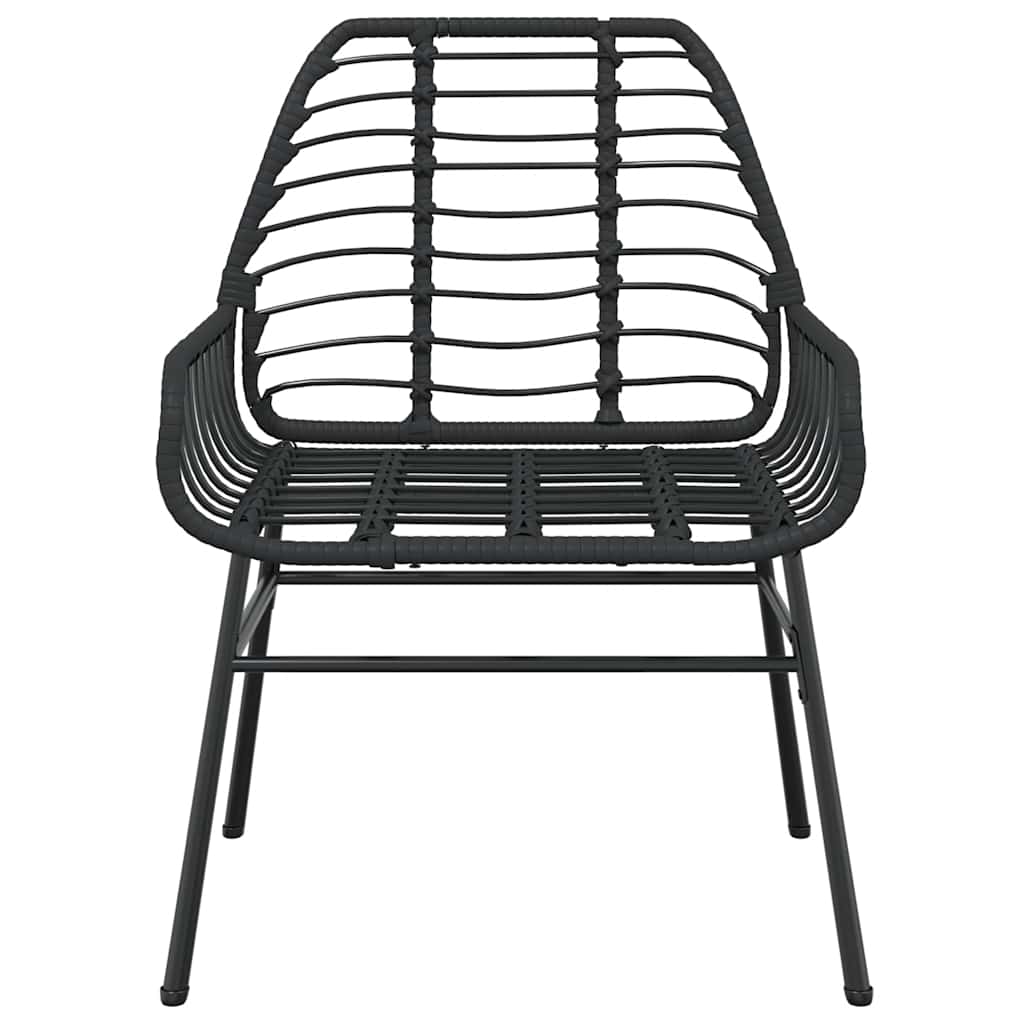 5 dele spisebordssæt til haven polyrattan glas sort