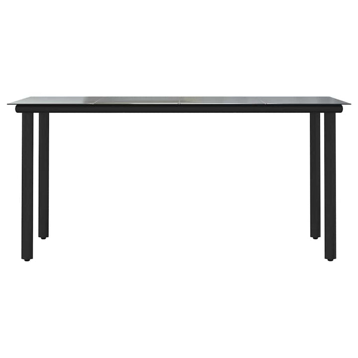 5 dele spisebordssæt til haven polyrattan glas sort